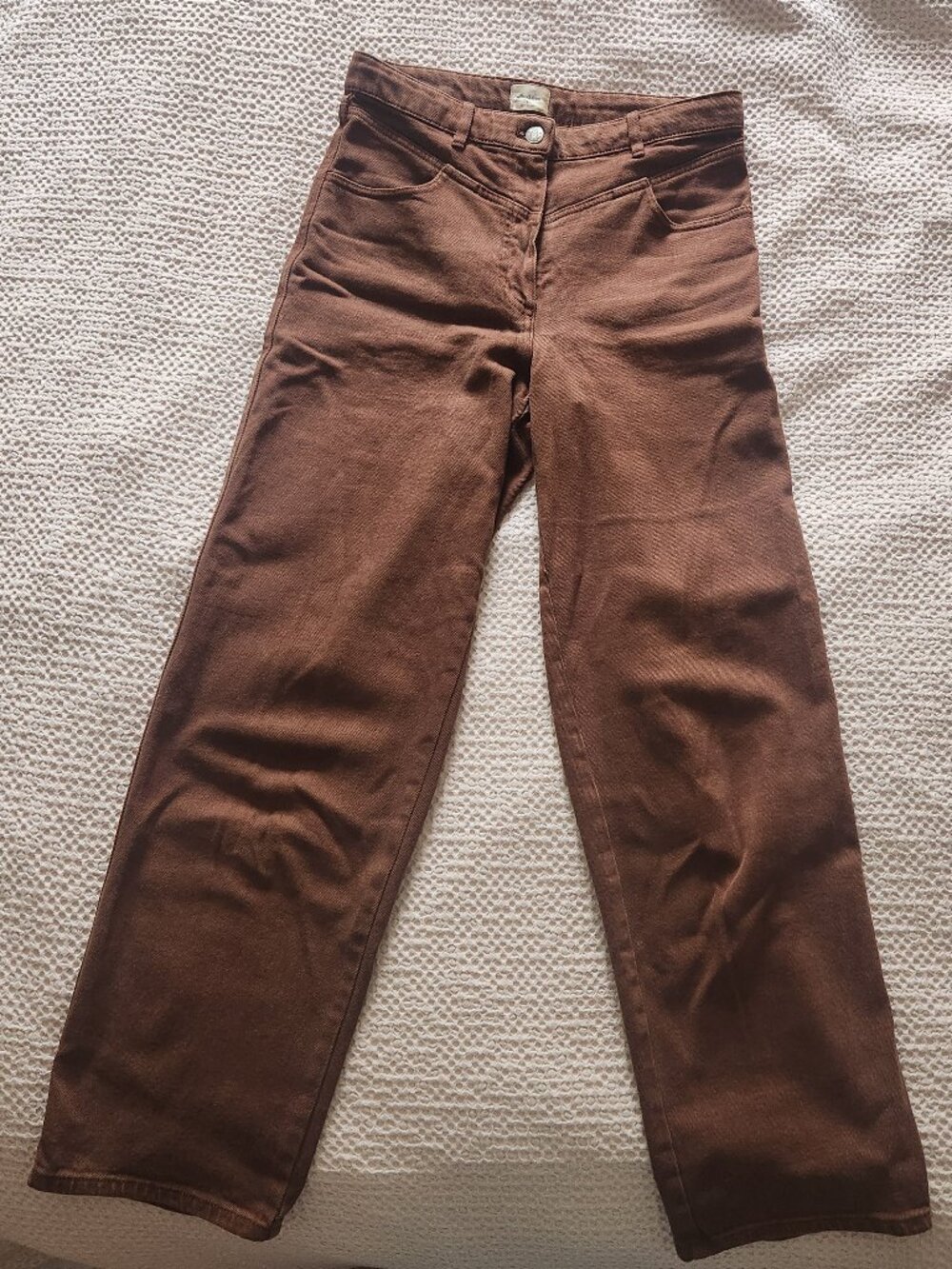 Aritzia Wilfred Archer Pant - Cognac Brown - High Rise Straight Leg  | Size 8